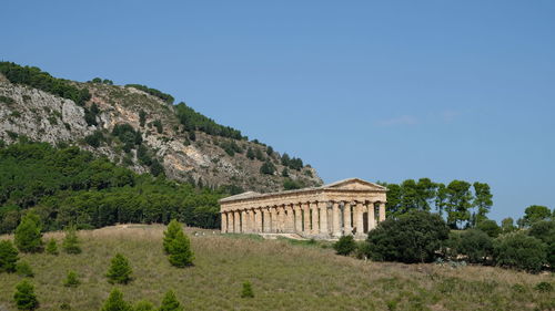 Built structure against clear blue sky