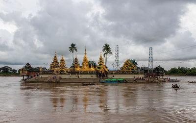 Panoramic view of river against sky