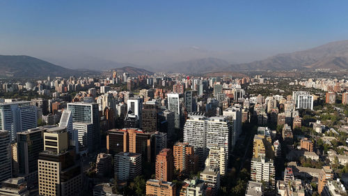 High angle view of cityscape against sky