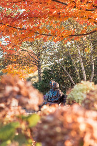 Frederik and lena meijer statue in the gardens in the fall