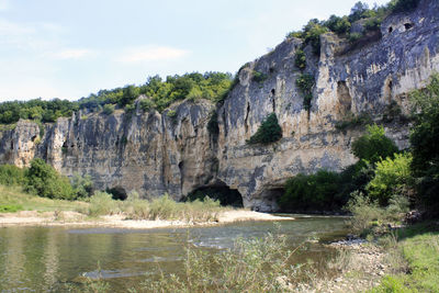 Scenic view of rock formations against sky