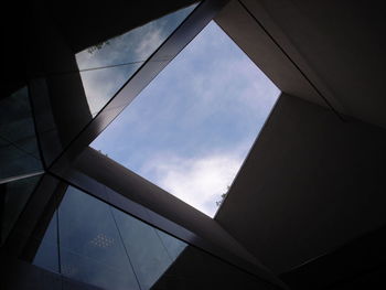 Low angle view of skylight against sky