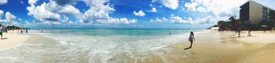 Panoramic view of beach against sky