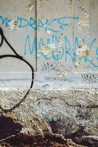 Full frame shot of text on wall