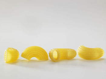 Close-up of pasta on white background