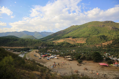 Scenic view of mountains against sky