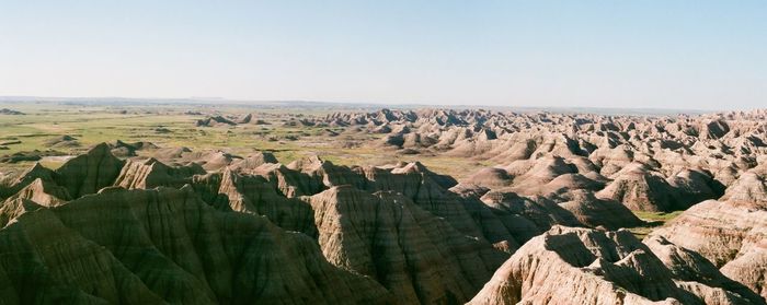 Panoramic view of landscape against clear sky