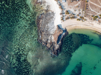 Aerial view of tanjung aan beach,lombok,indonesia