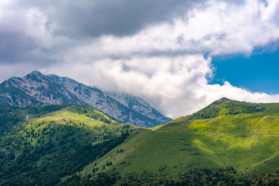 Scenic view of mountains against sky