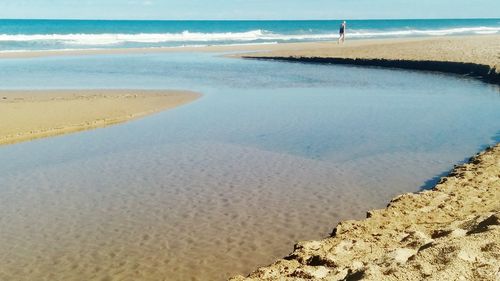 Scenic view of beach against sky