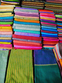 Full frame shot of multi colored pencils in store