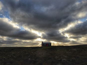 Storm clouds over land