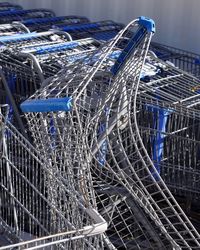 Close-up of shopping carts
