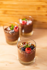 Close-up of dessert on table