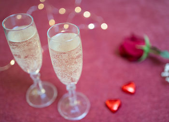 Close-up of wineglass on table