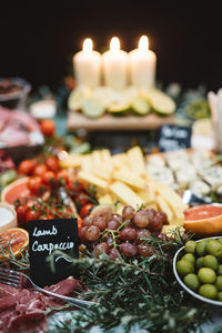 Close-up of fruits in market