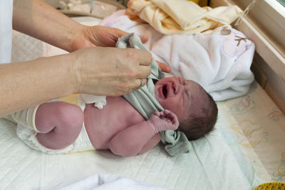 Baby boy in hospital