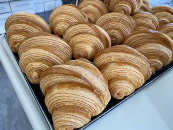 High angle view of bread in store