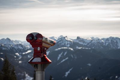 Snow covered mountains against sky