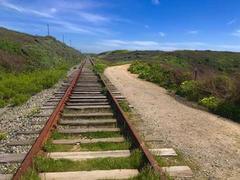 View of railroad tracks against sky