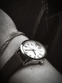 Close-up of woman hand with text