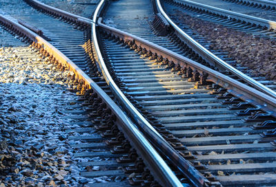 High angle view of railroad tracks