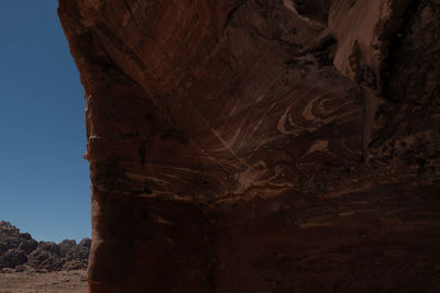 Low angle view of rock formation