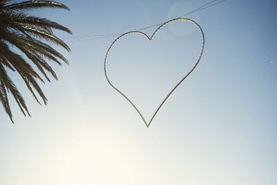 Close-up of heart shape against clear sky
