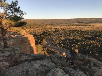 Scenic view of landscape against clear sky