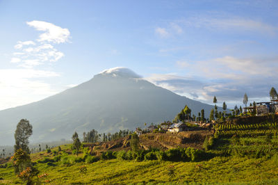 Scenic view of mountains against sky