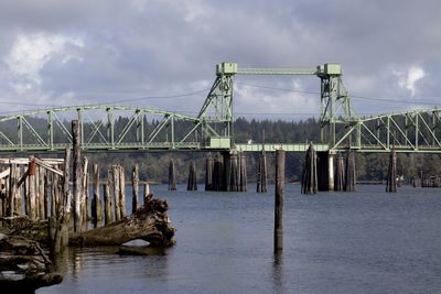 Bridge over river against sky