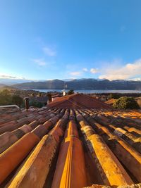 Panoramic view of landscape against blue sky