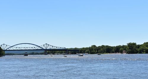 Bridge over river against clear sky