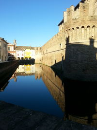 Reflection of building on water