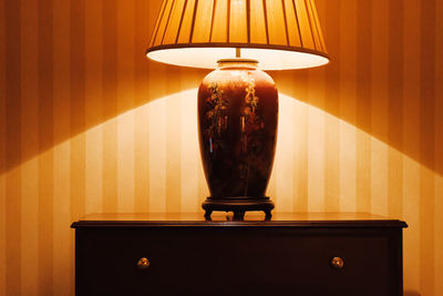 Close-up of electric lamp