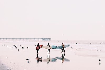 People enjoying on beach