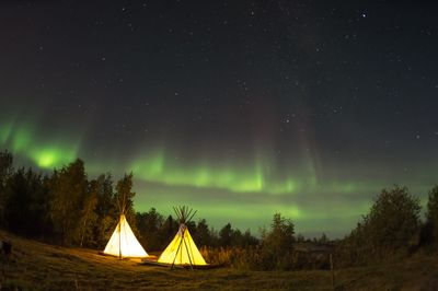 Scenic view of star field against sky at night