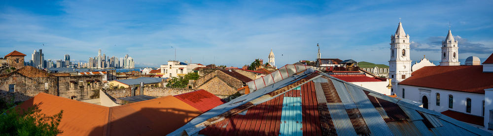 Panoramic view of buildings in city panama 