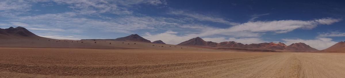 Panoramic view of desert against sky