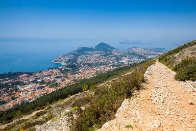 View of dubrovnik city from the top of mount srd