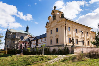 Low angle view of historic building against sky