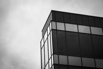 Low angle view of modern building against sky