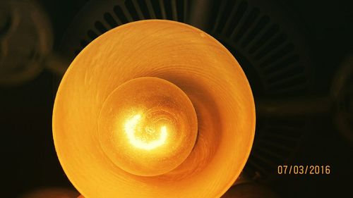 Close-up of illuminated lamp