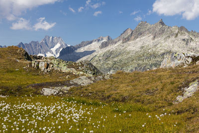 Scenic view of mountains against sky