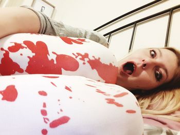 Close-up portrait of young woman