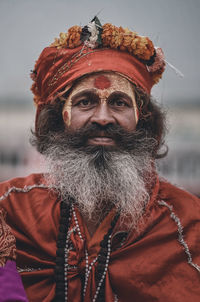 Close-up portrait of man wearing mask