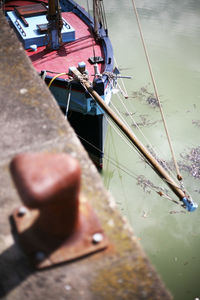 Close-up of boat against sky