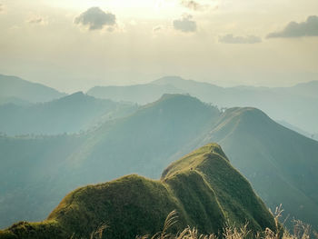 Scenic view of mountains against sky