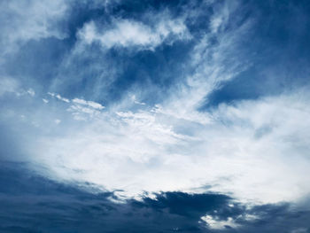 Low angle view of clouds in blue sky