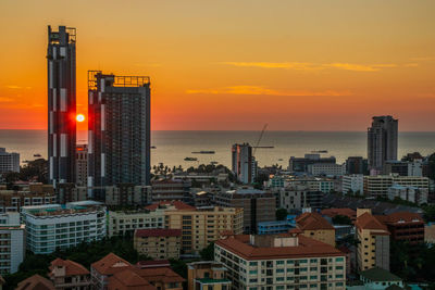 Cityscape at sunset